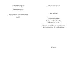 William Shakespeare: Sonette / Sonnets (Shakespeare Gesamtausgabe, Band 38) - zweisprachige Ausgabe - gebunden