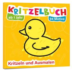 Markt+Technik: Mein erstes Kritzelbuch ab 1 Jahr: über 94 große Motive - für Jungs und Mädchen - Ausmalbuch - Ausmalen und kritzeln mit Spielzeug, Tiere, Fahrzeuge, Obst, Gegenstände und vieles mehr - Taschenbuch