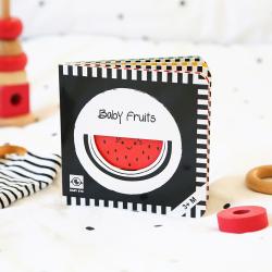 Agnieszka Sawczyn: Baby Fruits: Kontrastbuch für Babys mit Öffnungen · kontrastreiche Bilder angepasst an Babyaugen · Schwarz Weiß Primärfarben Buch für Neugeborene · Mein erstes Bilderbuch · Montessori Buch