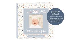 Buchcover mit einem Babyfoto. Titel: Mein erstes Jahr, untertitelt mit Die schönsten Erinnerungen.