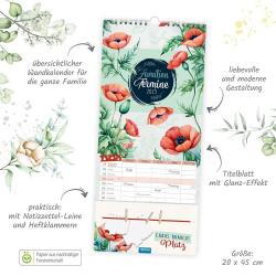 Trötsch Premium-Familienkalender Familientermine Blumen 2025