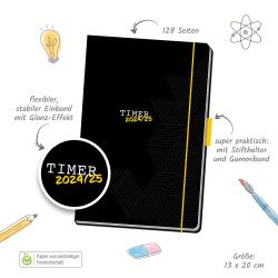 Trötsch Schülerkalender Specials mit Gummiband und Stifthalter Uni Black 24/25 - Taschenbuch