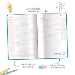 Trötsch Schülerkalender Specials mit Gummiband und Stifthalter Calm 24/25 - Taschenbuch