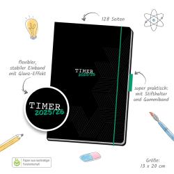 Trötsch Schülerkalender Specials mit Gummiband und Stifthalter Uni Black 25/26