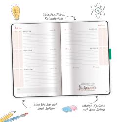 Trötsch Schülerkalender Specials mit Gummiband und Stifthalter Uni Black 25/26