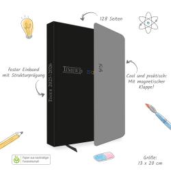 Trötsch Schülerkalender mit Klappe Black 25/26
