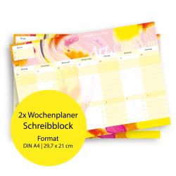 Lisa Wirth: Notizblock-Set mit Kalender ohne Datum für den Schreibtisch. Immerwährender Terminplaner mit 50 Blatt zum Abreißen. Wochenplaner undatiert im Querformat fürs Büro oder zu Hause. Aus der Art.