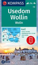 KOMPASS Wanderkarte 738 Insel Usedom - Insel Wollin/Wolin 1:50.000