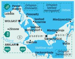 KOMPASS Wanderkarte 738 Insel Usedom - Insel Wollin/Wolin 1:50.000