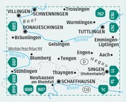 KOMPASS Wanderkarte 895 Donaueschingen, Baar, Hegau 1:35.000