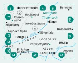 KOMPASS Wanderkarte 24 Lechtaler Alpen, Hornbachkette 1:50.000