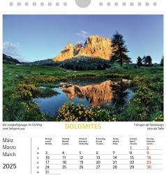 Dolomiten 2025, Postkartenkalender Querformat