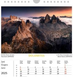 Dolomiten 2025, Postkartenkalender Querformat