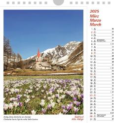 Südtirol 2025, Postkartenkalender Hochformat