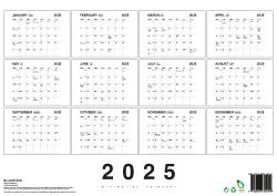 Wandkalender 2025 - Kalender 2025 im A3 Querformat