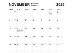 Wandkalender 2025 - Kalender 2025 im A3 Querformat