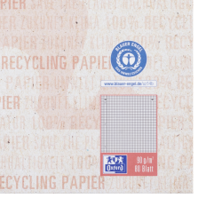 OXFORD Collegeblock DIN A4+ aus Recyclingpapier kariert 80 Blatt