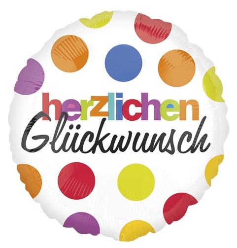 Heliumballon Herzlichen Glückwunsch bunt