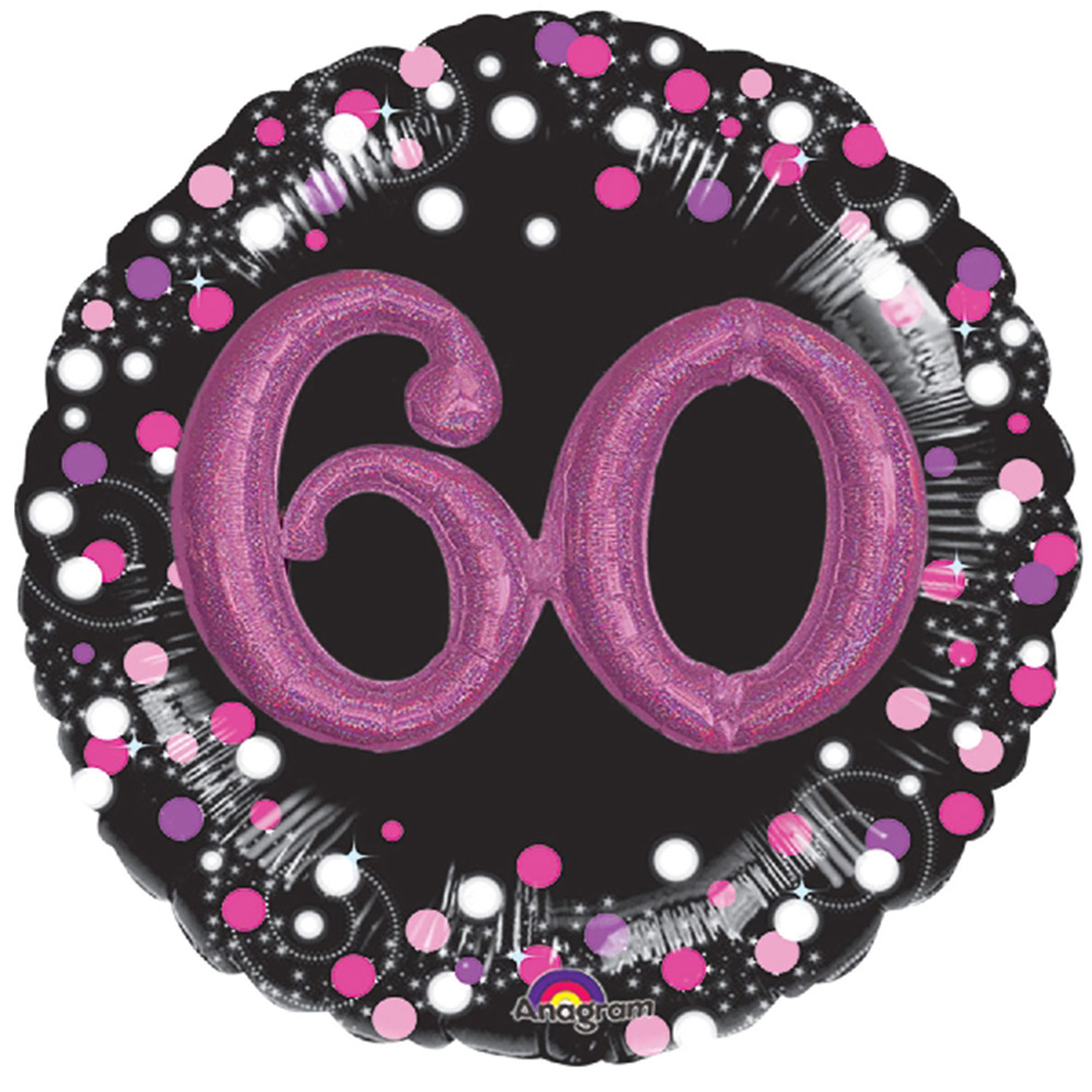 Folienballon 60 Ø 81 cm schwarz/pink