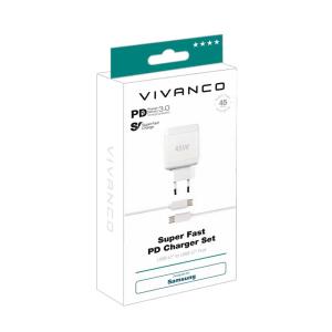 Vivanco Handy Ladegerät mit Schnellladefunktion USB-C® Weiß
