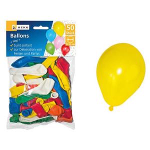 HEKU Luftballons Uni 50 Stück mehrere Farben - LIBRO