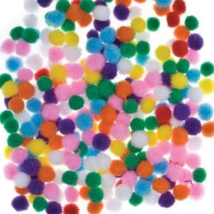 i-mondi® 200 mini pompoms for crafts, colourful in 10 mm, small