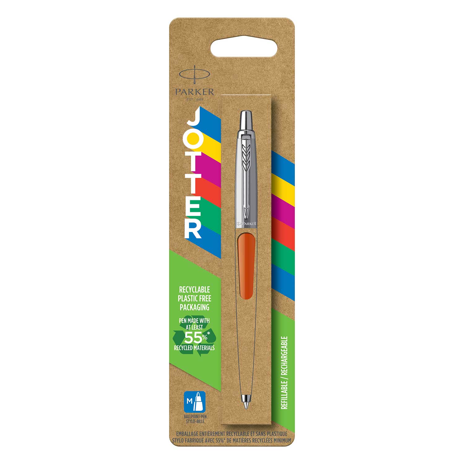 Parker Jotter Originals Kugelschreiber – Orange, Blaue Tinte, Feine Spitze