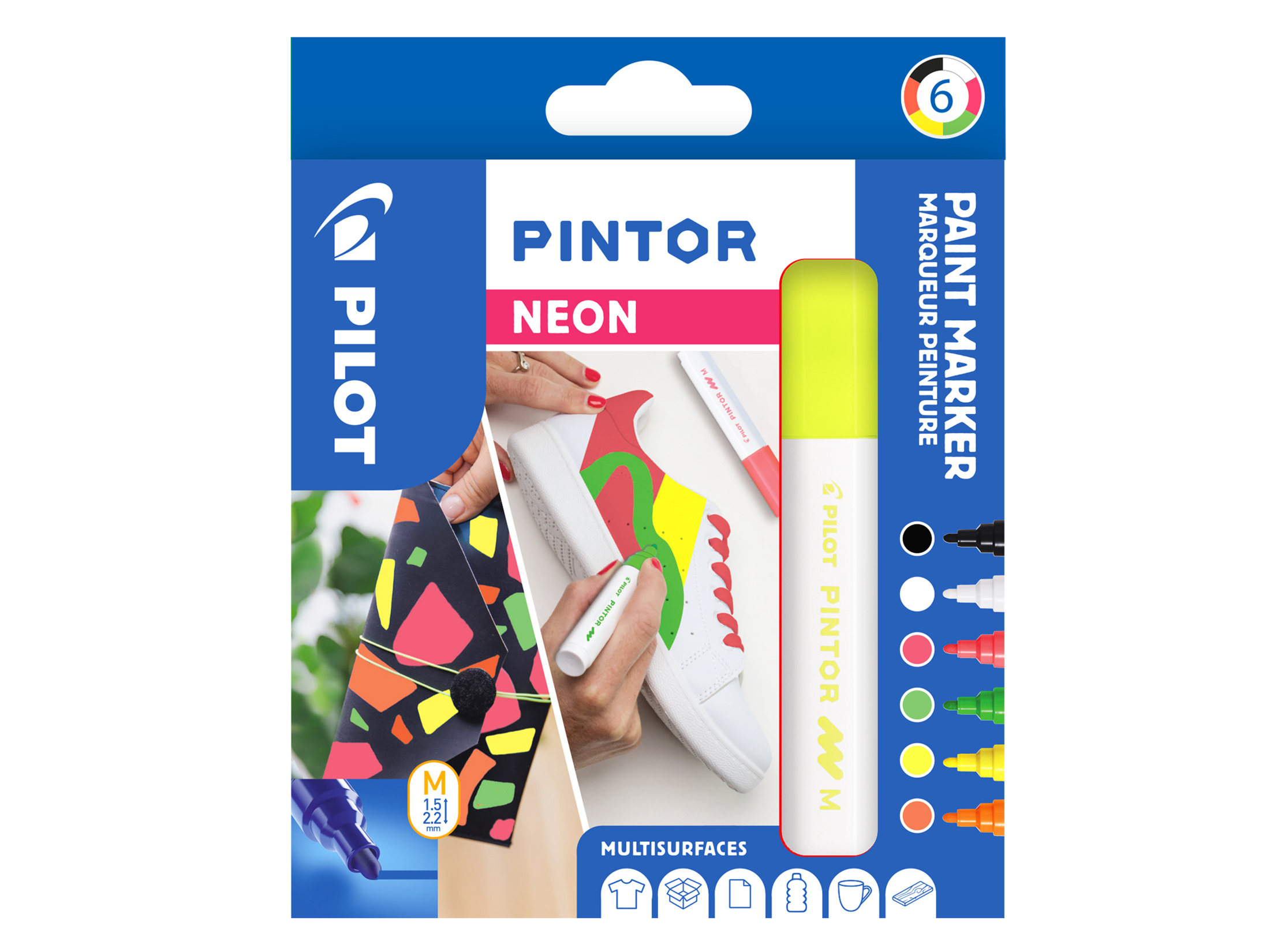 PILOT Kreativmarker Pintor Neon 1,4 mm 6 Stück mehrere Farben