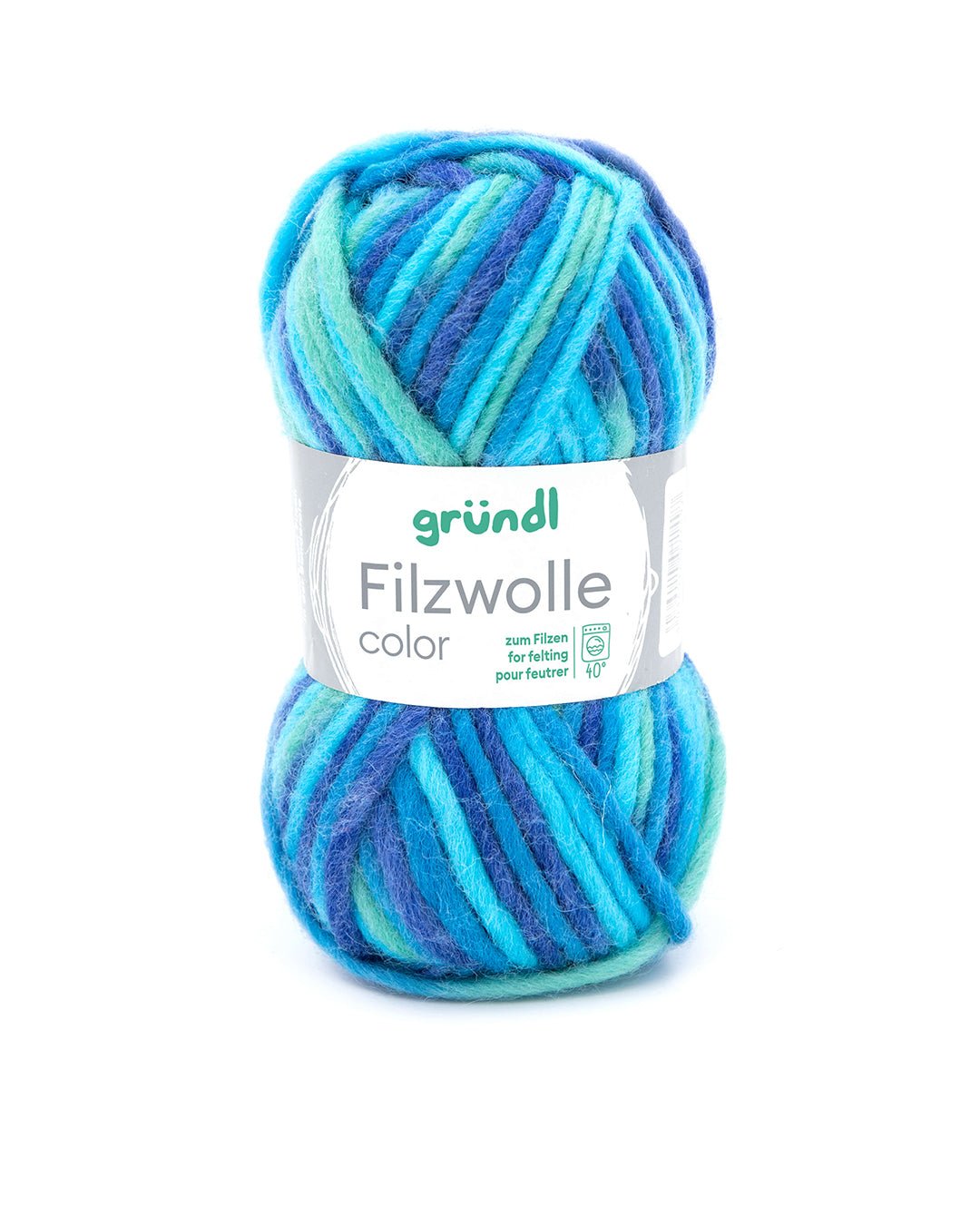 GRÜNDL Filzwolle Color 50g aqua multicolor