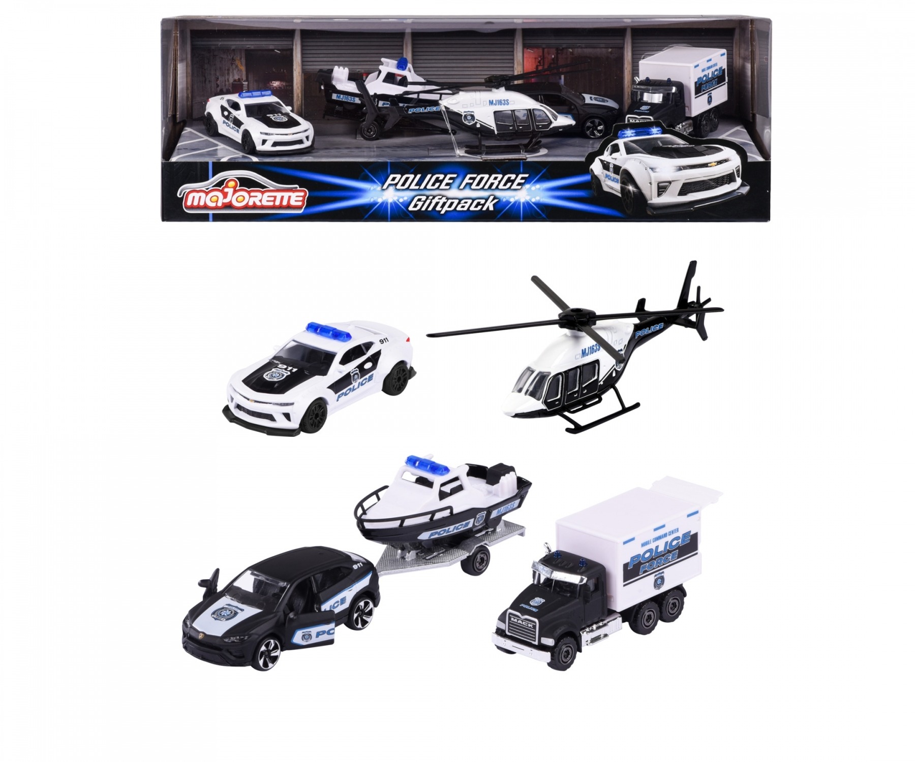 MAJORETTE Police Force 4er Geschenk-Set