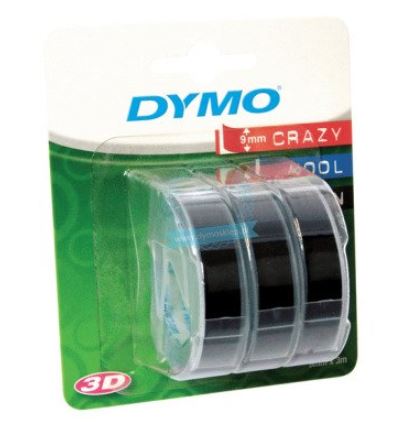 DYMO Prägeband 3er-Blister 9mm x 3m glänzend schwarz 1x3