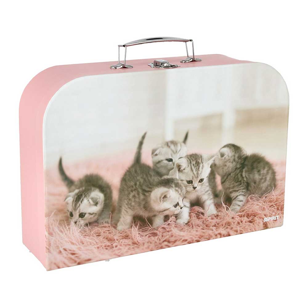 Handarbeitskoffer Katzen 30 x 10 x 23 rosa