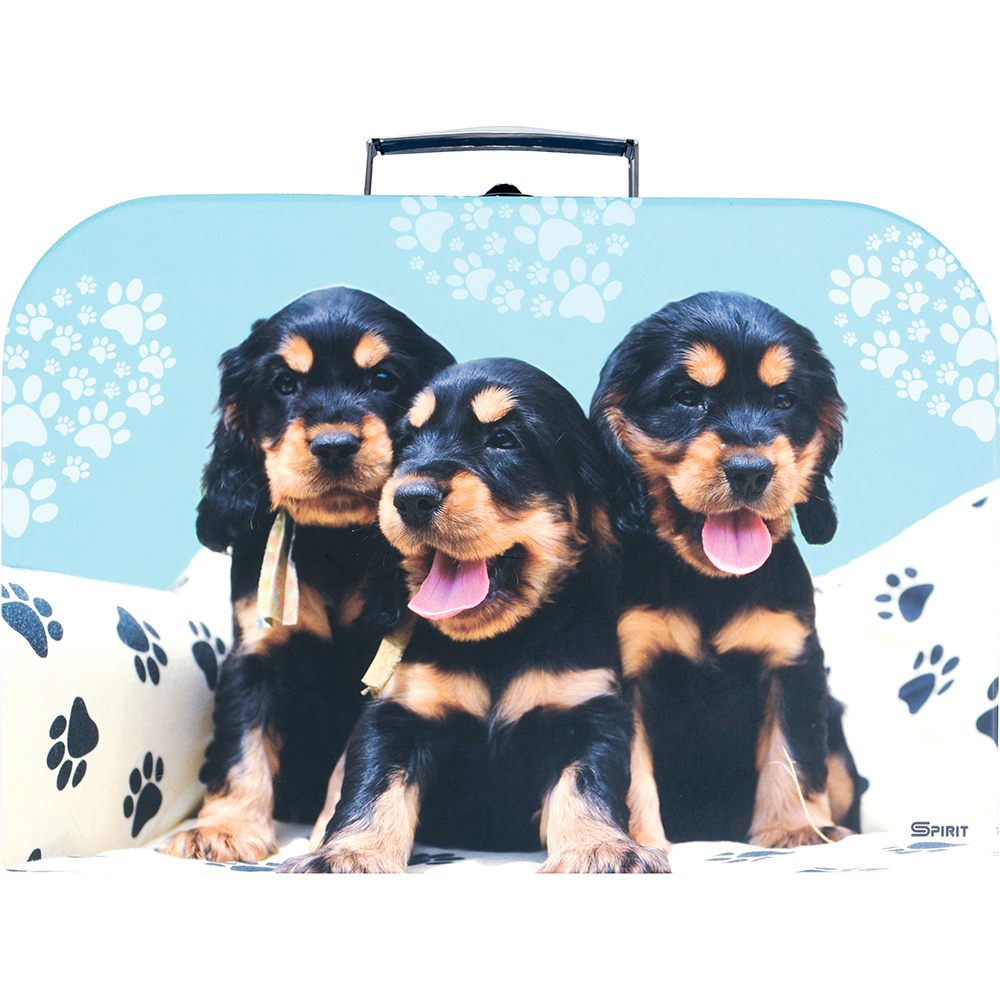 Handarbeitskoffer Hunde 30 x 10 x 23 blau