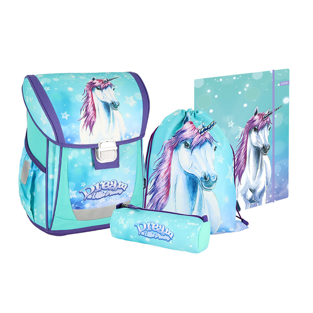 SPIRIT Schultaschen-Set Cool Einhorn 4-teilig bunt