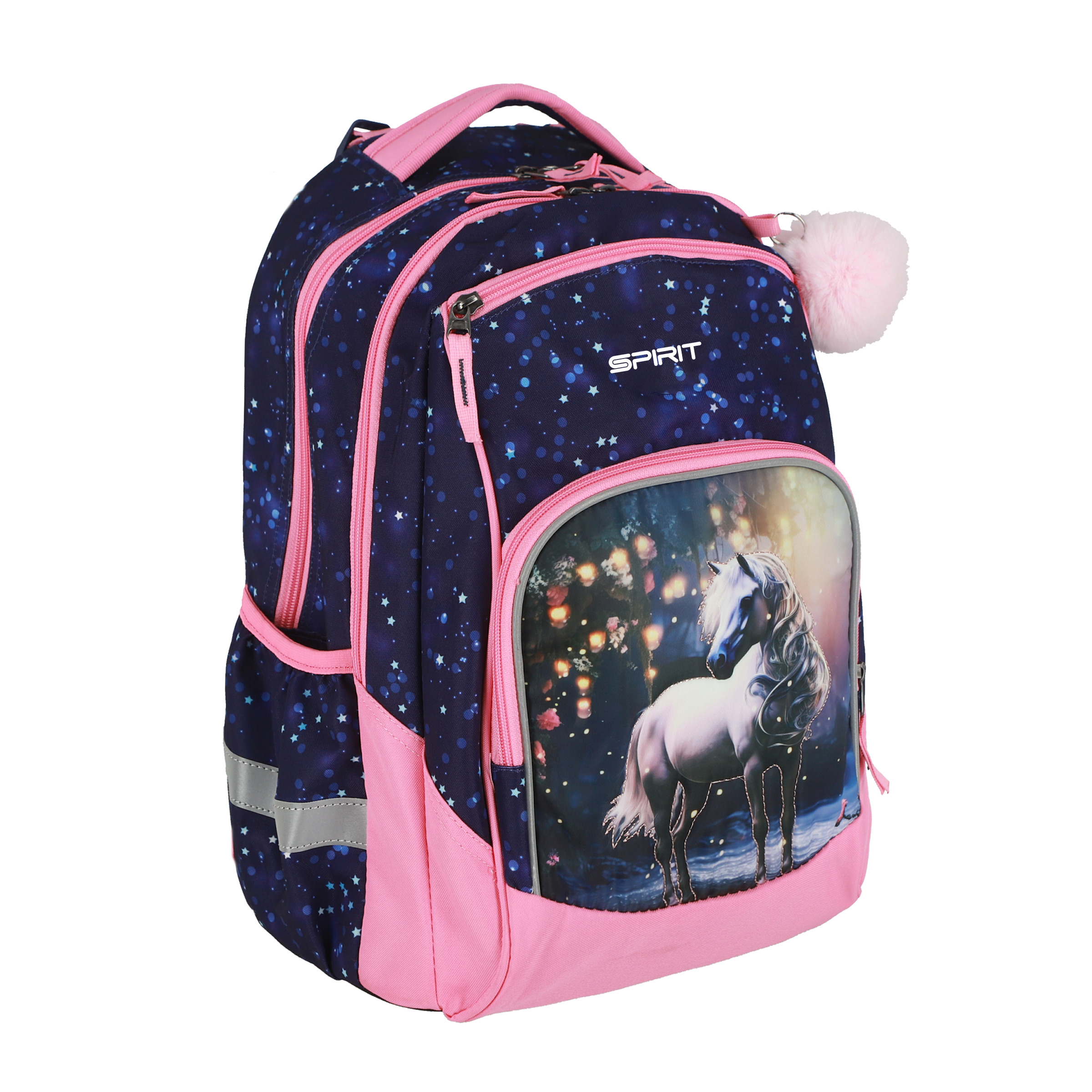 SPIRIT Schulrucksack Newbie Pferd blau/rosa