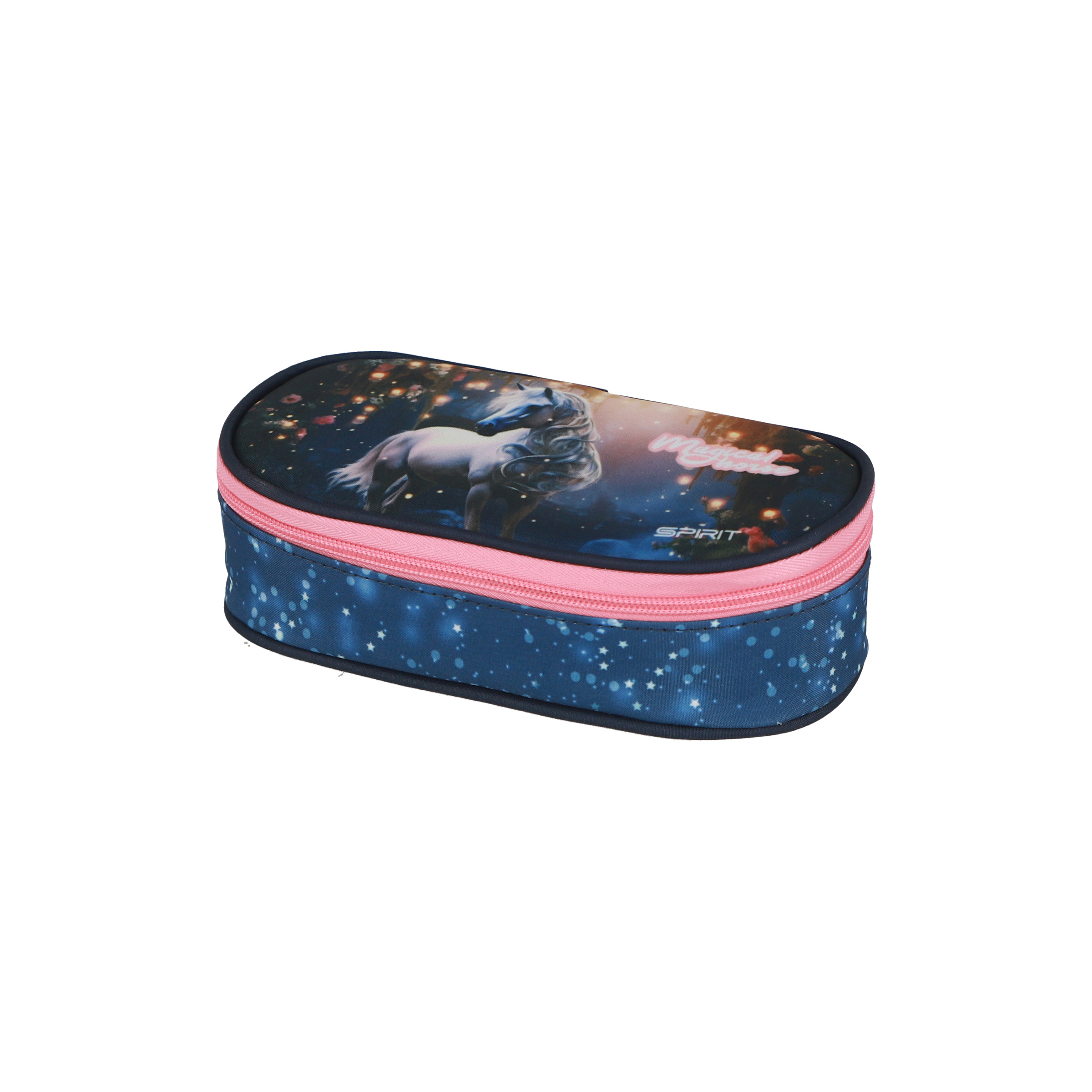 SPIRIT Pennalbox Mybag klein Pferd blau/rosa