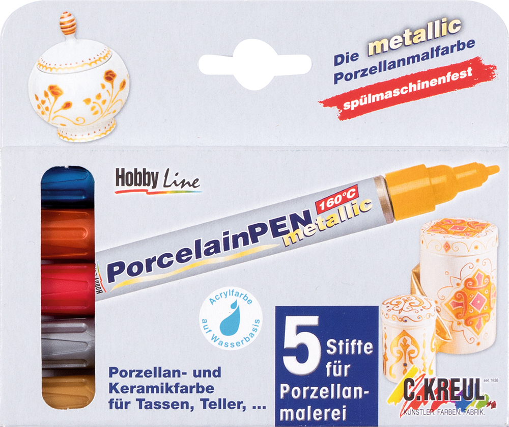 KREUL Porzellanmaler Metallic 5 Stück mehrere Farben