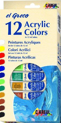 EL GRECO Acrylfarben-Set, 12 x 12 ml 