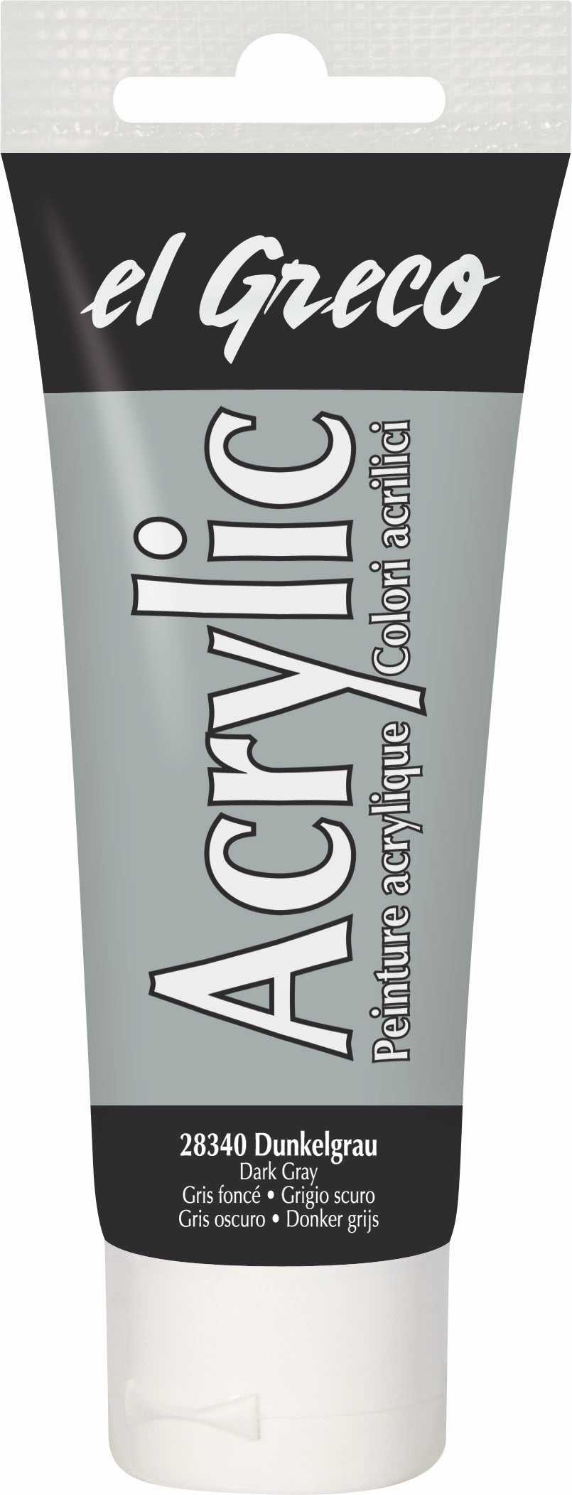 EL GRECO Acrylfarbe 75 ml dunkelgrau