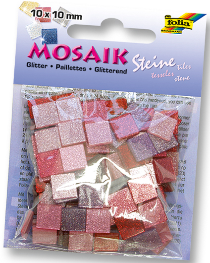 FOLIA Mosaiksteine Glitter 190 Stück pink