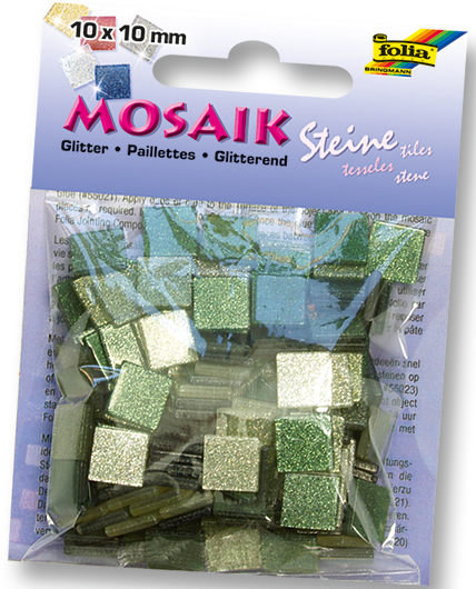 FOLIA Mosaiksteine Glitter 190 Stück grün