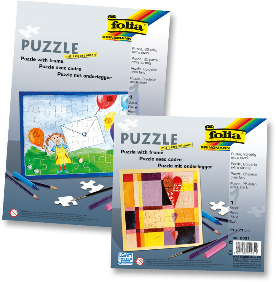 FOLIA Puzzle A4 blanko mit Legerahmen 35-teilig