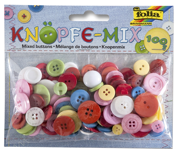 Knöpfe - Farbmix, 100g 