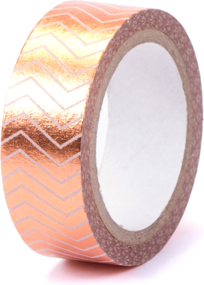 Washi Tape Streifen 15 mm x 5 m mit Metallic-Effekt rosegold