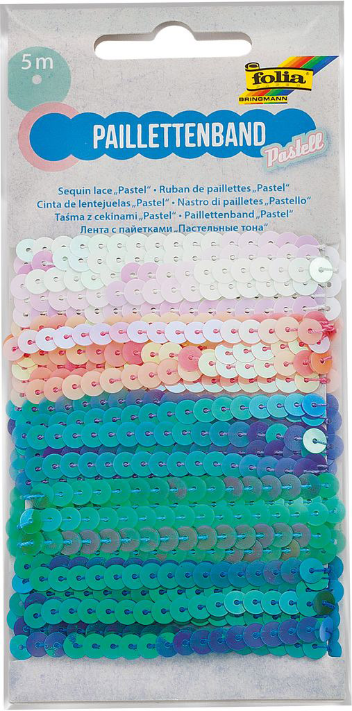 FOLIA Paillettenband 5 x 1 m pastell