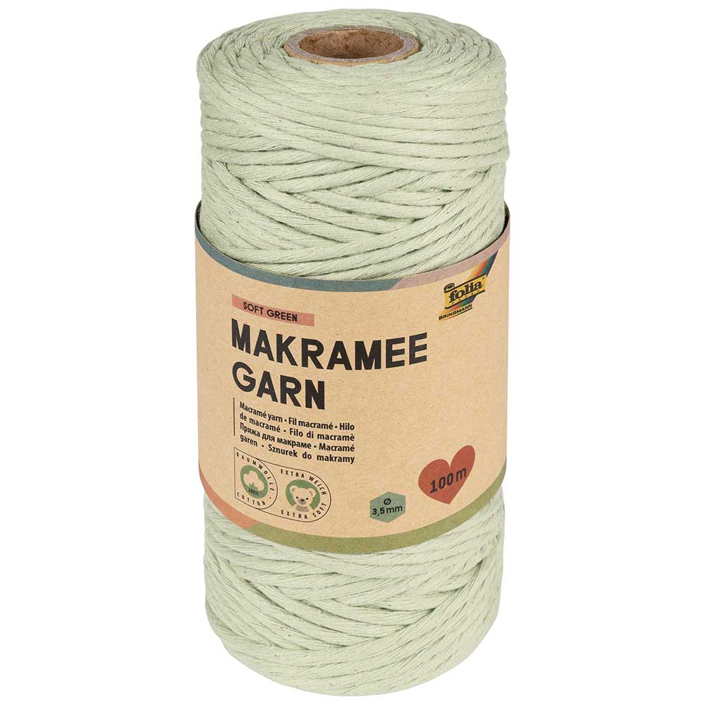 FOLIA Makramee Garn Soft Green grün