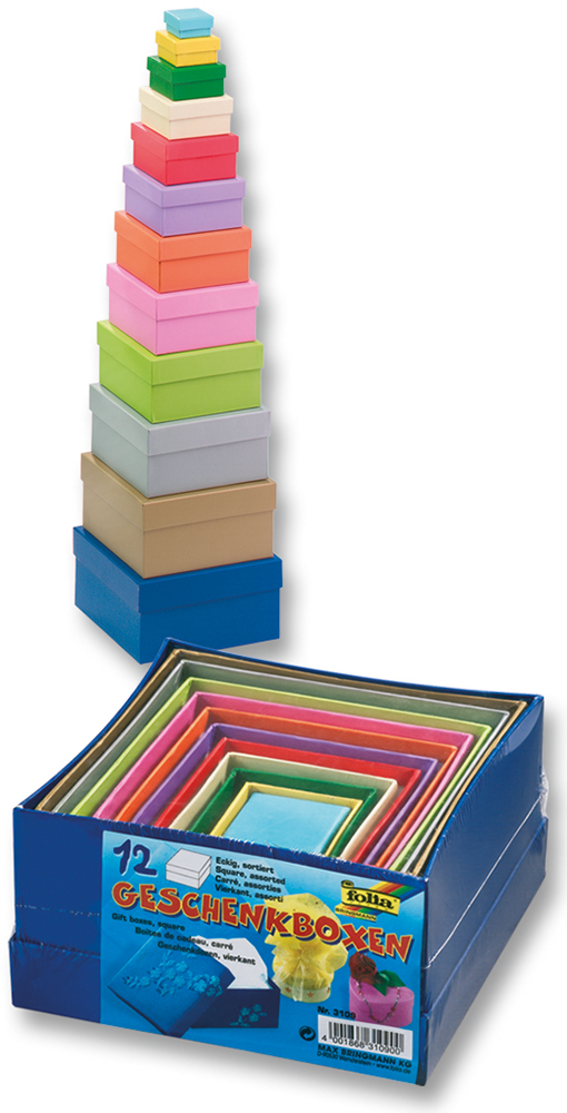 FOLIA Bastelboxen-Set 12 Teile mehrere Farben