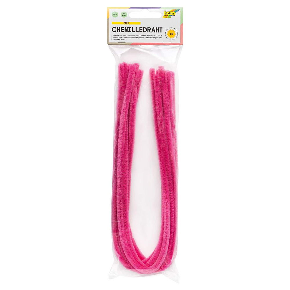 FOLIA Chenilledraht Pfeifenputzer 10 Stück pink