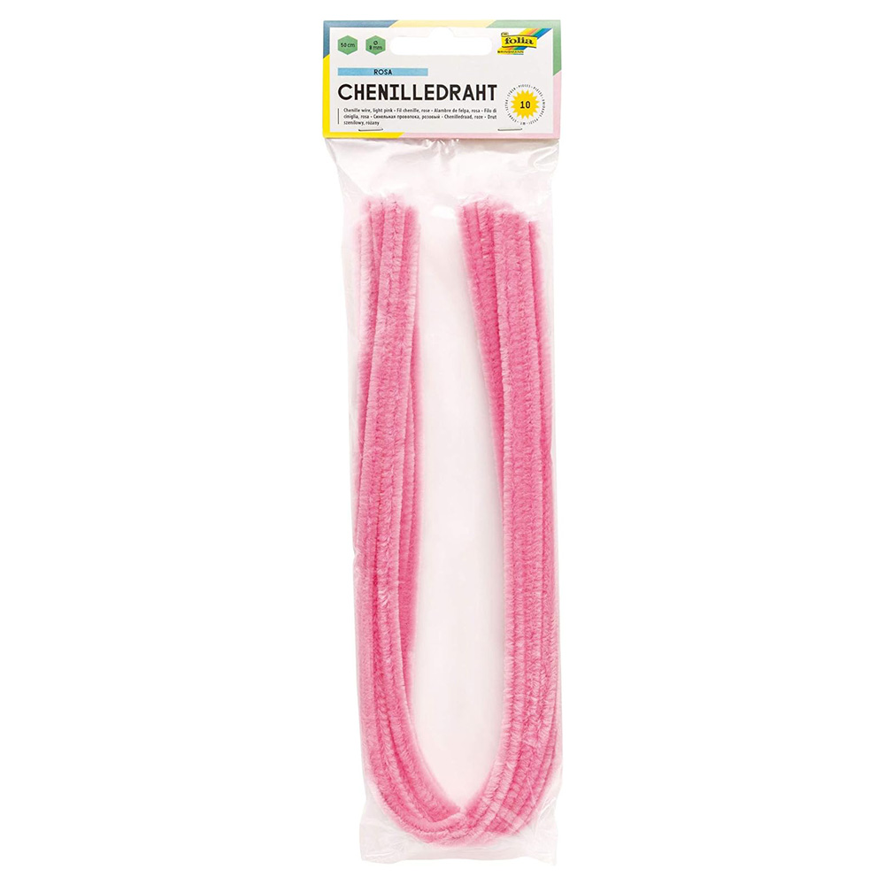 FOLIA Chenilledraht Pfeifenputzer 10 Stück rosa