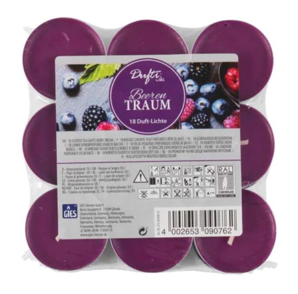 Duftlichter Beeren Traum Ø 3,8 cm 18 Stück violett